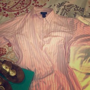 Pink and white Ralph Lauren, button down shirt